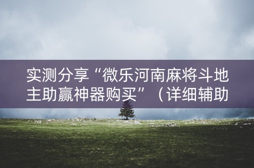 实测分享“微乐河南麻将斗地主助赢神器购买”（详细辅助教程）-哔哩哔哩