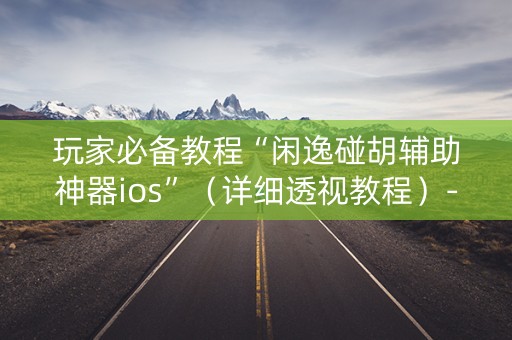 玩家必备教程“闲逸碰胡辅助神器ios”（详细透视教程）-哔哩哔哩