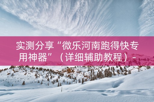 实测分享“微乐河南跑得快专用神器”（详细辅助教程）-哔哩哔哩