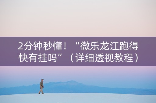 2分钟秒懂！“微乐龙江跑得快有挂吗”（详细透视教程）-哔哩哔哩
