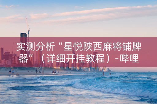 实测分析“星悦陕西麻将铺牌器”（详细开挂教程）-哔哩哔哩