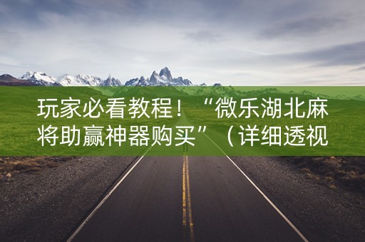 玩家必看教程！“微乐湖北麻将助赢神器购买”（详细透视教程）-哔哩哔哩