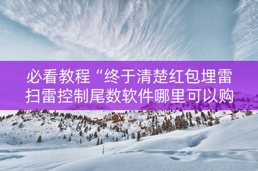 必看教程“终于清楚红包埋雷扫雷控制尾数软件哪里可以购买了”（详细透视教程）-哔哩哔哩