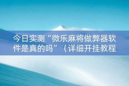 今日实测“微乐麻将做弊器软件是真的吗”（详细开挂教程）-哔哩哔哩