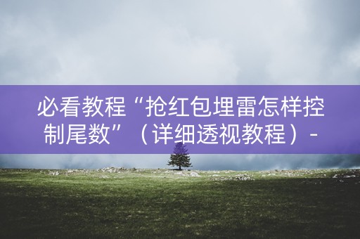 必看教程“抢红包埋雷怎样控制尾数”（详细透视教程）-哔哩哔哩