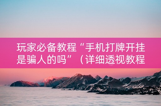 玩家必备教程“手机打牌开挂是骗人的吗”（详细透视教程）-哔哩哔哩