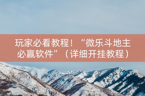 玩家必看教程！“微乐斗地主必赢软件”（详细开挂教程）-哔哩哔哩