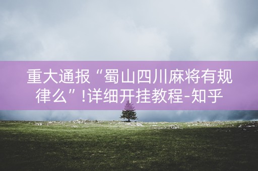 重大通报“蜀山四川麻将有规律么”!详细开挂教程-知乎