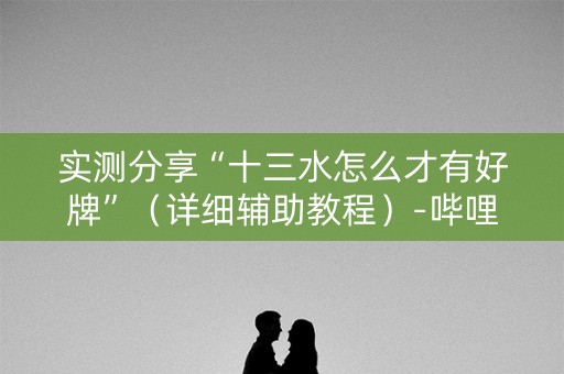 实测分享“十三水怎么才有好牌”（详细辅助教程）-哔哩哔哩