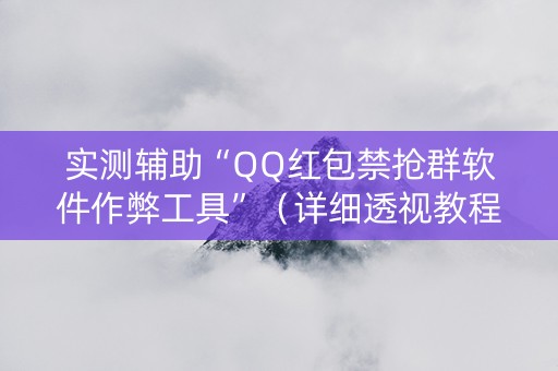 实测辅助“QQ红包禁抢群软件作弊工具”（详细透视教程）-哔哩哔哩