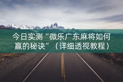 今日实测“微乐广东麻将如何赢的秘诀”（详细透视教程）-哔哩哔哩