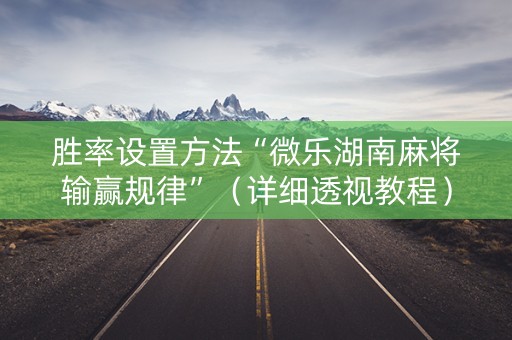 胜率设置方法“微乐湖南麻将输赢规律”（详细透视教程）-哔哩哔哩