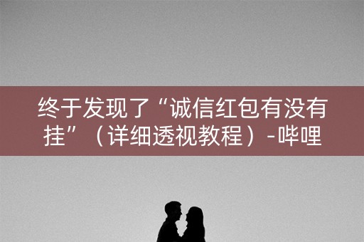 终于发现了“诚信红包有没有挂”（详细透视教程）-哔哩哔哩