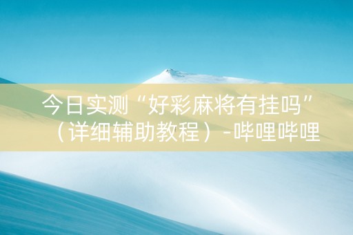 今日实测“好彩麻将有挂吗”（详细辅助教程）-哔哩哔哩
