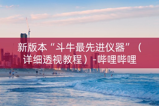 新版本“斗牛最先进仪器”（详细透视教程）-哔哩哔哩