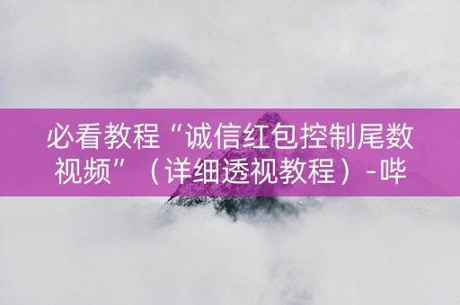 必看教程“诚信红包控制尾数视频”（详细透视教程）-哔哩哔哩
