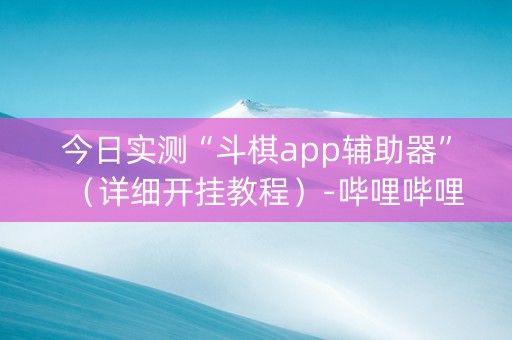 今日实测“斗棋app辅助器”（详细开挂教程）-哔哩哔哩