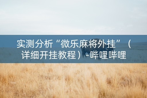 实测分析“微乐麻将外挂”（详细开挂教程）-哔哩哔哩