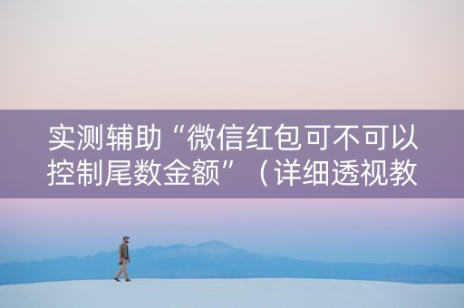 实测辅助“微信红包可不可以控制尾数金额”（详细透视教程）-哔哩哔哩