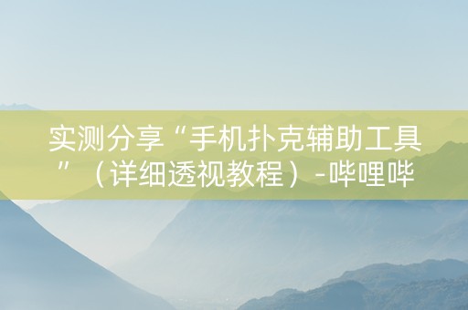 实测分享“手机扑克辅助工具”（详细透视教程）-哔哩哔哩