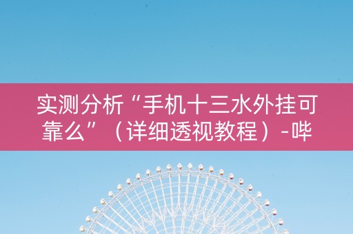 实测分析“手机十三水外挂可靠么”（详细透视教程）-哔哩哔哩