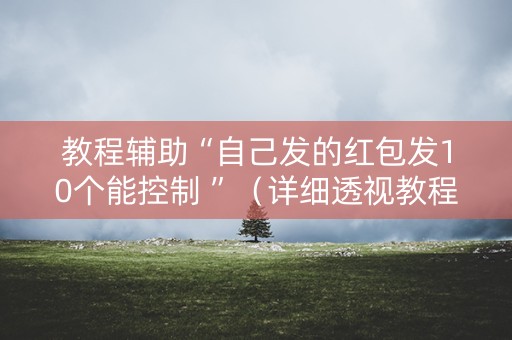 教程辅助“自己发的红包发10个能控制 ”（详细透视教程）-哔哩哔哩