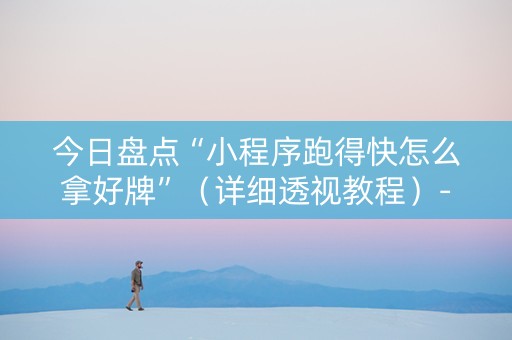 今日盘点“小程序跑得快怎么拿好牌”（详细透视教程）-哔哩哔哩