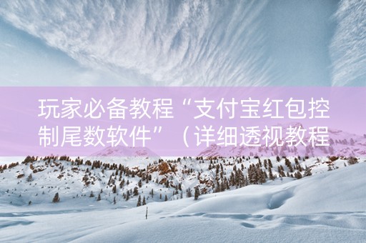 玩家必备教程“支付宝红包控制尾数软件”（详细透视教程）-哔哩哔哩