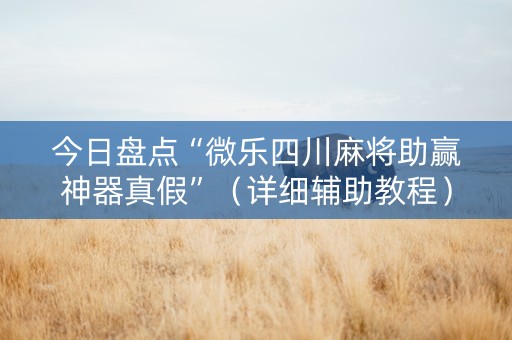 今日盘点“微乐四川麻将助赢神器真假”（详细辅助教程）-哔哩哔哩