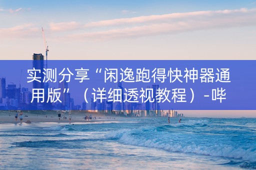 实测分享“闲逸跑得快神器通用版”（详细透视教程）-哔哩哔哩
