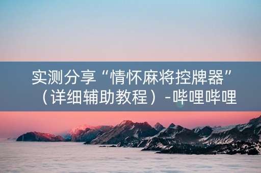 实测分享“情怀麻将控牌器”（详细辅助教程）-哔哩哔哩