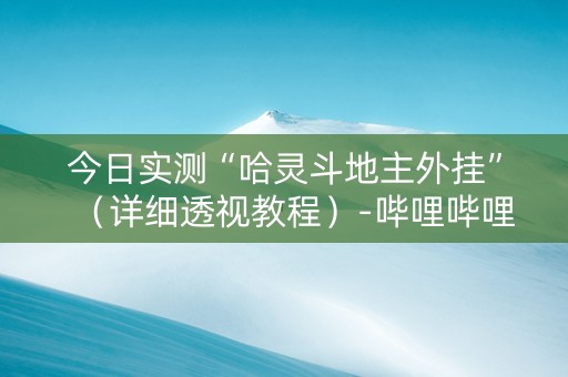 今日实测“哈灵斗地主外挂”（详细透视教程）-哔哩哔哩