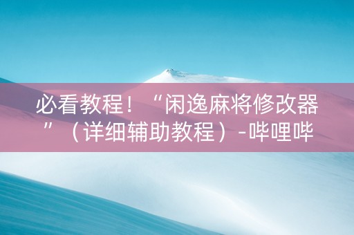 必看教程！“闲逸麻将修改器”（详细辅助教程）-哔哩哔哩