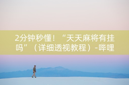 2分钟秒懂！“天天麻将有挂吗”（详细透视教程）-哔哩哔哩