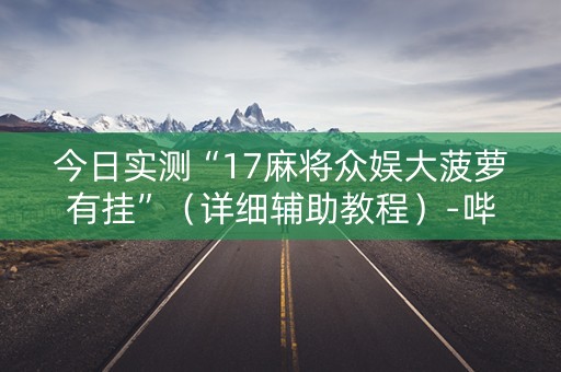 今日实测“17麻将众娱大菠萝有挂”（详细辅助教程）-哔哩哔哩