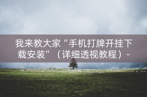 我来教大家“手机打牌开挂下载安装”（详细透视教程）-哔哩哔哩