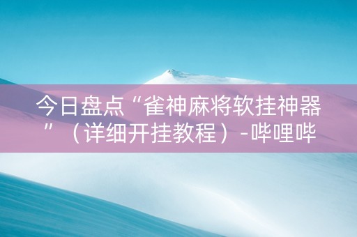 今日盘点“雀神麻将软挂神器”（详细开挂教程）-哔哩哔哩