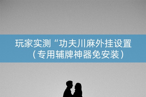 玩家实测“功夫川麻外挂设置（专用辅牌神器免安装）