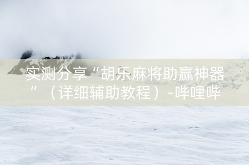 实测分享“胡乐麻将助赢神器”（详细辅助教程）-哔哩哔哩