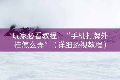 玩家必看教程！“手机打牌外挂怎么弄”（详细透视教程）-哔哩哔哩
