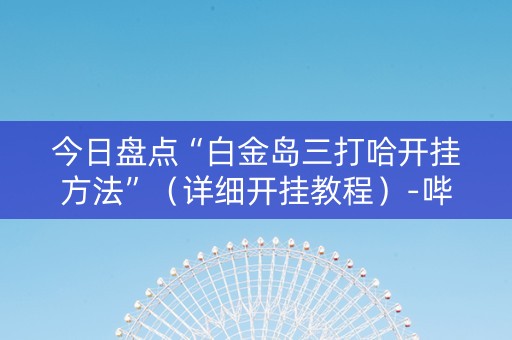 今日盘点“白金岛三打哈开挂方法”（详细开挂教程）-哔哩哔哩