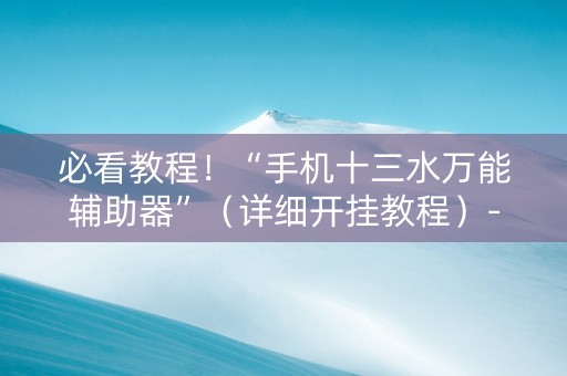 必看教程！“手机十三水万能辅助器”（详细开挂教程）-哔哩哔哩