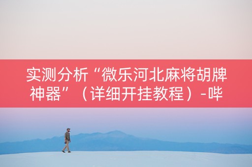 实测分析“微乐河北麻将胡牌神器”（详细开挂教程）-哔哩哔哩