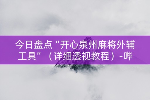 今日盘点“开心泉州麻将外辅工具”（详细透视教程）-哔哩哔哩
