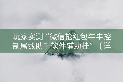 玩家实测“微信抢红包牛牛控制尾数助手软件辅助挂”（详细透视教程）-哔哩哔哩
