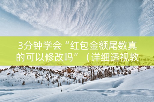 3分钟学会“红包金额尾数真的可以修改吗”（详细透视教程）-哔哩哔哩