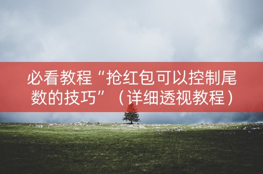 必看教程“抢红包可以控制尾数的技巧”（详细透视教程）-哔哩哔哩