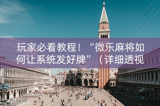 玩家必看教程！“微乐麻将如何让系统发好牌”（详细透视教程）-哔哩哔哩