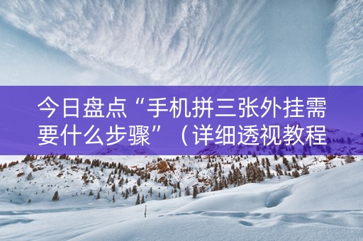 今日盘点“手机拼三张外挂需要什么步骤”（详细透视教程）-哔哩哔哩