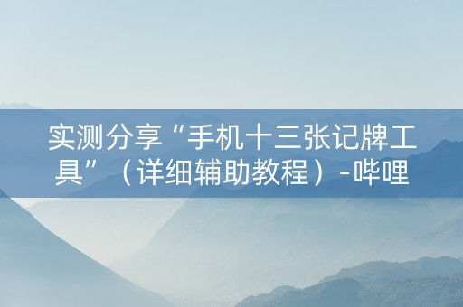 实测分享“手机十三张记牌工具”（详细辅助教程）-哔哩哔哩
